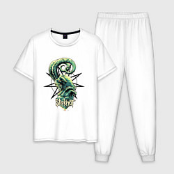 Пижама хлопковая мужская Slipknot ram, цвет: белый