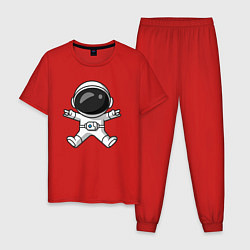 Пижама хлопковая мужская Spaceman rock, цвет: красный