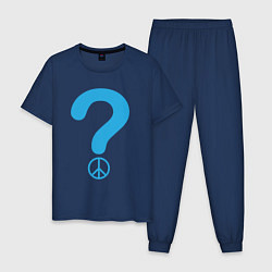 Пижама хлопковая мужская Мир вопрос, цвет: тёмно-синий