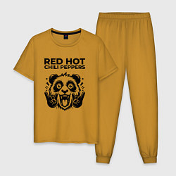 Пижама хлопковая мужская Red Hot Chili Peppers - rock panda, цвет: горчичный