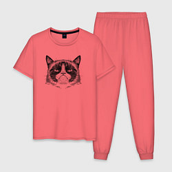 Мужская пижама Grumpy cat мем