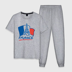 Пижама хлопковая мужская France, цвет: меланж