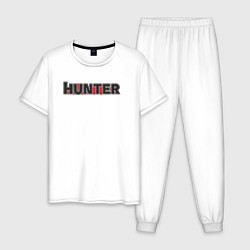 Пижама хлопковая мужская Hunter, цвет: белый