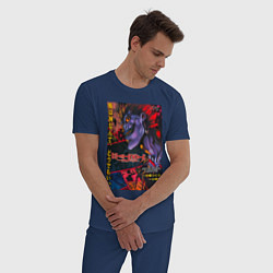 Пижама хлопковая мужская Тетрадь смерти Рюк, цвет: тёмно-синий — фото 2