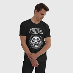 Пижама хлопковая мужская Sum41 rock panda, цвет: черный — фото 2