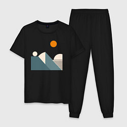 Мужская пижама Горы и солнце минимализм абстакция