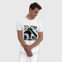Пижама хлопковая мужская Чёрный мечник Гатс, цвет: белый — фото 2