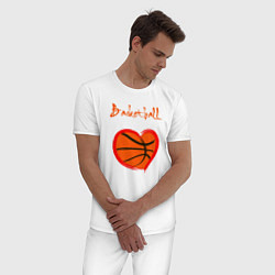 Пижама хлопковая мужская Basket love, цвет: белый — фото 2