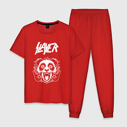 Пижама хлопковая мужская Slayer rock panda, цвет: красный
