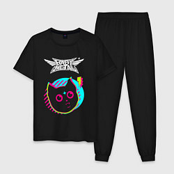 Пижама хлопковая мужская Babymetal rock star cat, цвет: черный