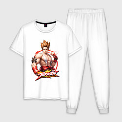 Пижама хлопковая мужская Персонаж из игры Tekken, цвет: белый