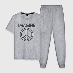 Пижама хлопковая мужская Peace imagine, цвет: меланж