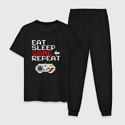 Мужская пижама Eat sleep game repeat lettering