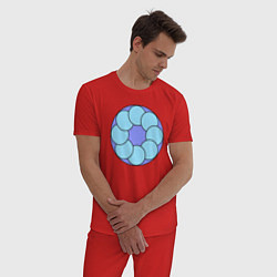 Пижама хлопковая мужская Круги пересеченные в круге, цвет: красный — фото 2