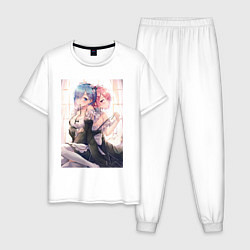Пижама хлопковая мужская ReZero Рем - Жизнь с нуля в альтернативном мире, цвет: белый