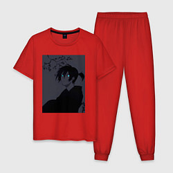 Пижама хлопковая мужская Бездомный бог Ято, цвет: красный