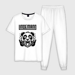Пижама хлопковая мужская Lindemann - rock panda, цвет: белый