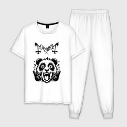 Пижама хлопковая мужская Mayhem - rock panda, цвет: белый