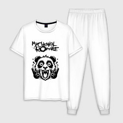Пижама хлопковая мужская My Chemical Romance - rock panda, цвет: белый