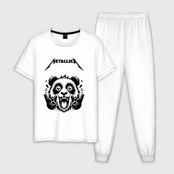Пижама хлопковая мужская Metallica - rock panda, цвет: белый