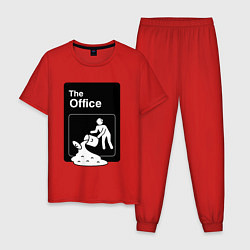 Пижама хлопковая мужская Суп и офис, цвет: красный
