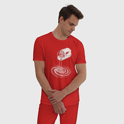 Пижама хлопковая мужская Космический миксер, цвет: красный — фото 2