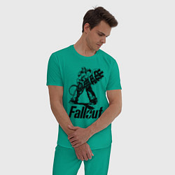 Пижама хлопковая мужская Фоллаут - силовая броня, цвет: зеленый — фото 2