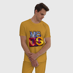 Пижама хлопковая мужская Ms DOS, цвет: горчичный — фото 2