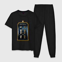 Пижама хлопковая мужская Tardis Sherlock, цвет: черный