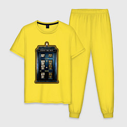 Пижама хлопковая мужская Tardis Sherlock, цвет: желтый