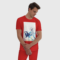 Пижама хлопковая мужская Ванитас Ной Архивист, цвет: красный — фото 2