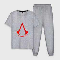 Пижама хлопковая мужская Red logo of assassins, цвет: меланж