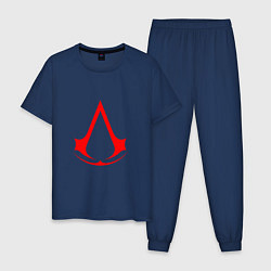 Пижама хлопковая мужская Red logo of assassins, цвет: тёмно-синий