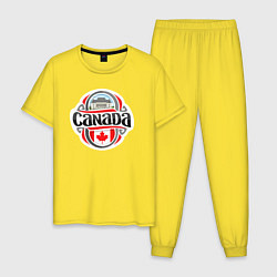 Пижама хлопковая мужская Canada country, цвет: желтый