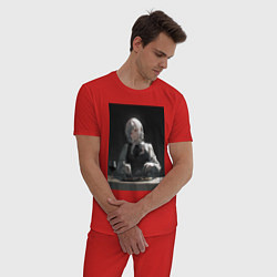 Пижама хлопковая мужская Человек-бензопила Кига Демон Голода, цвет: красный — фото 2