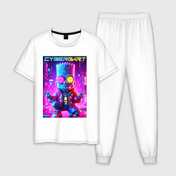 Мужская пижама Cyber Bart in metropolis - neon glow