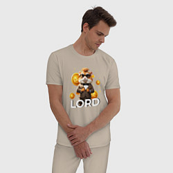 Пижама хлопковая мужская Hamster kombat lord, цвет: миндальный — фото 2