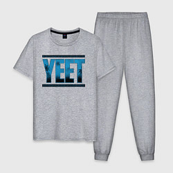 Пижама хлопковая мужская Jey Uso yeet wwe, цвет: меланж