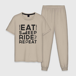 Мужская пижама Eat sleep ride repeat