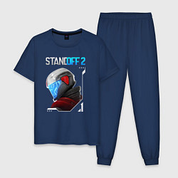 Пижама хлопковая мужская Standoff 2 - Space dude, цвет: тёмно-синий