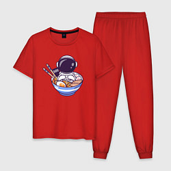 Пижама хлопковая мужская Ramen spaceman, цвет: красный