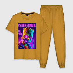 Мужская пижама Bart Simpson cyber zombie - halloween ai art