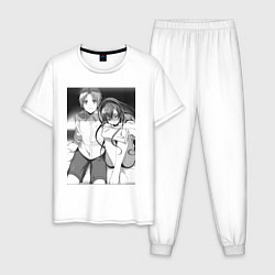 Пижама хлопковая мужская Реинкарнация безработного Эрис Бореас Грейрат Руде, цвет: белый
