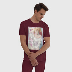 Пижама хлопковая мужская Марин Китагава косплей, цвет: меланж-бордовый — фото 2