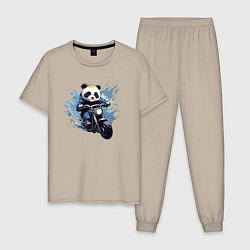 Мужская пижама Панда-мотоциклист