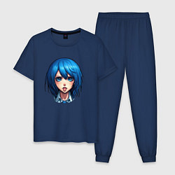 Пижама хлопковая мужская Синеглазая, цвет: тёмно-синий