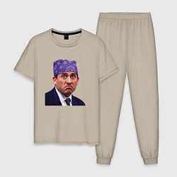 Пижама хлопковая мужская Prison mike Michael Scott офис, цвет: миндальный