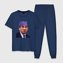 Пижама хлопковая мужская Prison mike Michael Scott офис, цвет: тёмно-синий