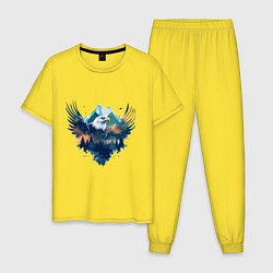 Мужская пижама Орел среди леса и гор