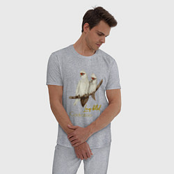 Пижама хлопковая мужская Какаду длинноклювый, цвет: меланж — фото 2